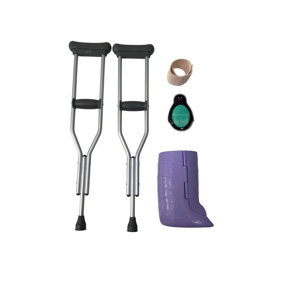 American Girl Doll Hospital Doctor Accessories Crutches Cast Bandage Ice Pack